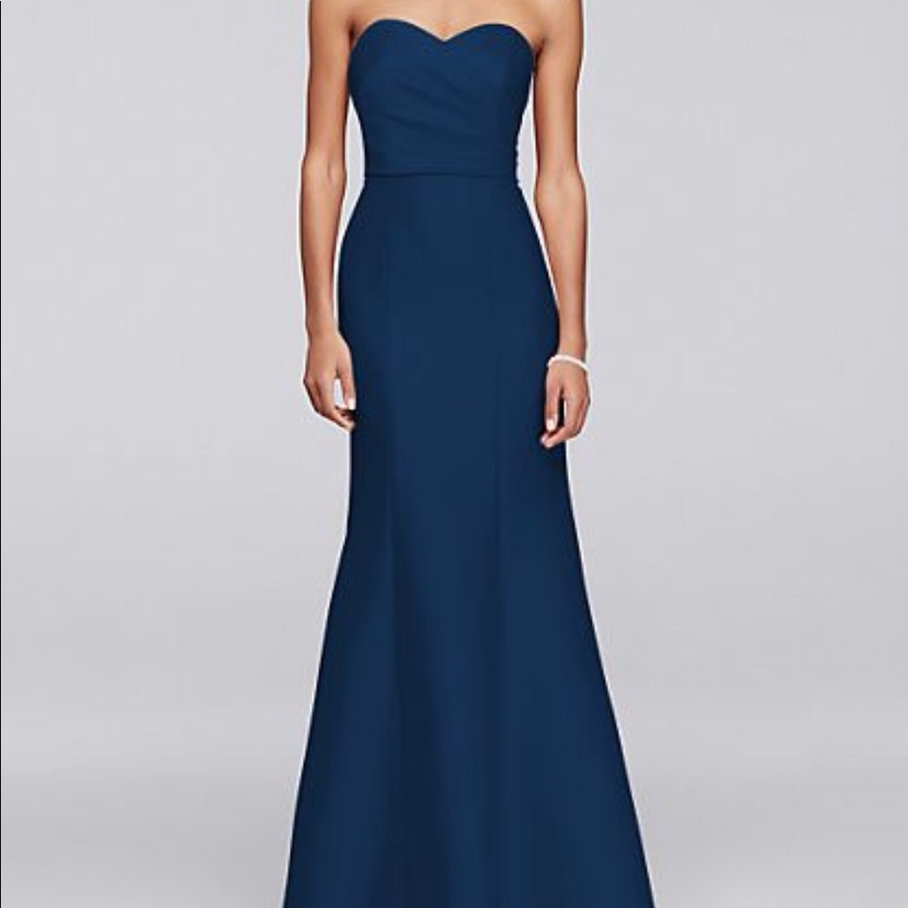 David’s Bridal Structured Mikado Strapless Gown